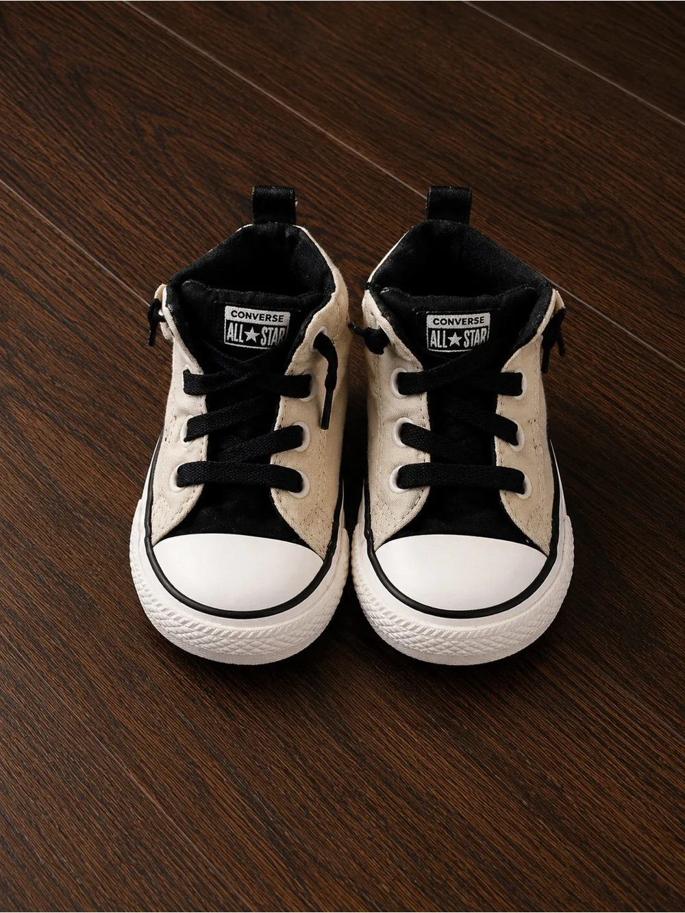 Converse All Star Toddler Size 5 High Top Sneakers Cream Black